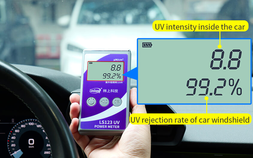 Máy đo UV sau khi dán phim cách nhiệt ô tô